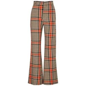 FREE PEOPLE Jules Plaid High Rise Flared Plant Trousers | Size 0